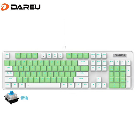 Daryou EK815 (LK175) wired mechanical alloy version two-color mechanical keyboard e-sports game home office full key no punch CF chicken LOL 104 keys green white green axis