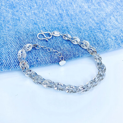 Cuibaofu high-end very shiny platinum pt950 phoenix tail bracelet fashionable real gold platinum bracelet women's platinum about 6.43 grams 4.8mm thick 18cm long plus tail chain