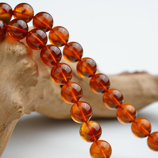 Potala Palace Amber Bracelet for Men and Women 108 Blood Amber Beeswax Beads Plate Play Bead Bracelet Birthday Gift for Boyfriend Amber 8mm+108 Beads
