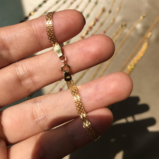 Guanpuge Fat Donglai same style 18K gold lace bracelet Dubai imported technology anklet clavicle chain chain Dubai style necklace 40 cm