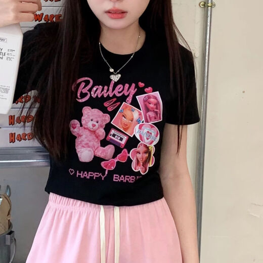 Shang Jianfen Camiseta corta pequeña para mujeres Rose Rose 2025 New Pure Deseo Short Short Slim Top Slim Wear Rose Rose 9740 m