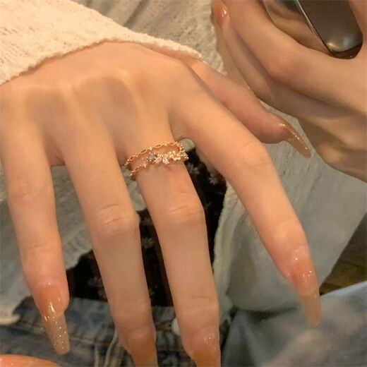 He Niang rose gold super fairy butterfly ring for women ins niche design light luxury exquisite ring opening trend rose gold butterfly ring