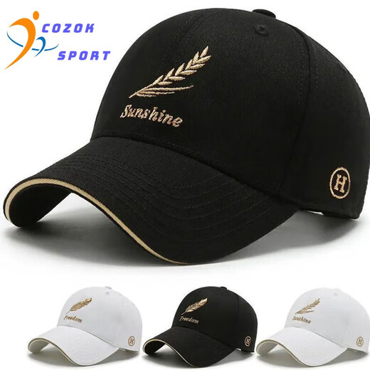 COZOK Hat Men's Baseball Cap Spring and Autumn New Casual Outdoor Sports Peaked Hat Trendy Brand Women's Fashion Wheat Hat Black Wheat Style Adjustable (54-59CM) Men and Women Can Wear