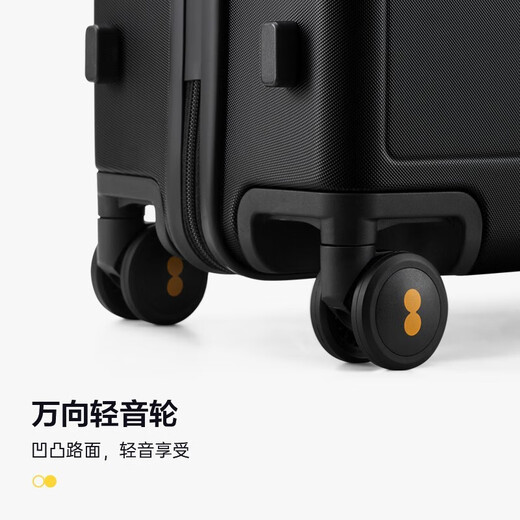 Horizon n ° 8 (niveau8) Suitcase Men and Women Motword Motword Motwor Student Boarding Case de 20 pouces Traveller Series Classic PC Universal Wheel Trolley Black