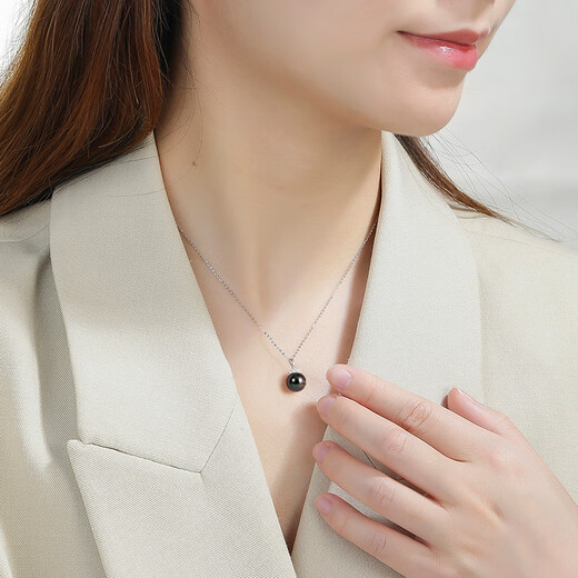 Micro boat mother-of-pearl pearl pendant necklace S925 silver single bead clavicle O-shaped chain holiday gift eyelash style birthday gift 12m 10mm white beads