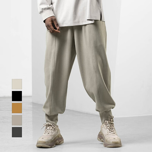 BODYDREAM sweatpants men's autumn and winter loose and versatile casual trousers American trendy knitted leggings sweatpants black L