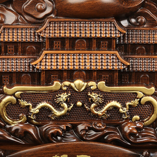 Ji Shan Yuan Smooth Sailing Sailing Ornament Dragon Boat Home Living Room Office Company Housewarming Decoration Opening Craft Gift Extra Large Smooth Sailing (Wood Grain Color)