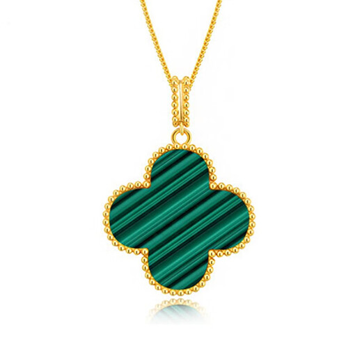 Jamie 18k gold four-leaf clover pendant large 20mm pendant as a gift for girlfriend 18k gold red agate pendant (necklace not included)