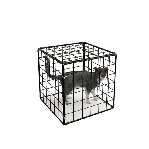 Cat Cage Home Super Large Free Space Cat Nest Dog Cage Puppy Cage Six Sides Portable Folding Pet Cage Black 30*20*20cm 4Jin Jin is equal to about 0.5 kg