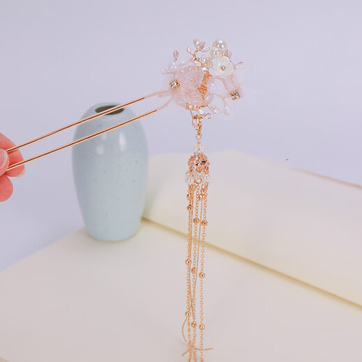 Wanbaozi Hanfu Hair Accessory Dragonfly Hairpin Fairy Air Fring Su Bushaa Beautiful Hairpin Hairpin Ancient Style Headwear Ancient Decoration Accessories Yunmeng Smoke Hairpin Gold Style