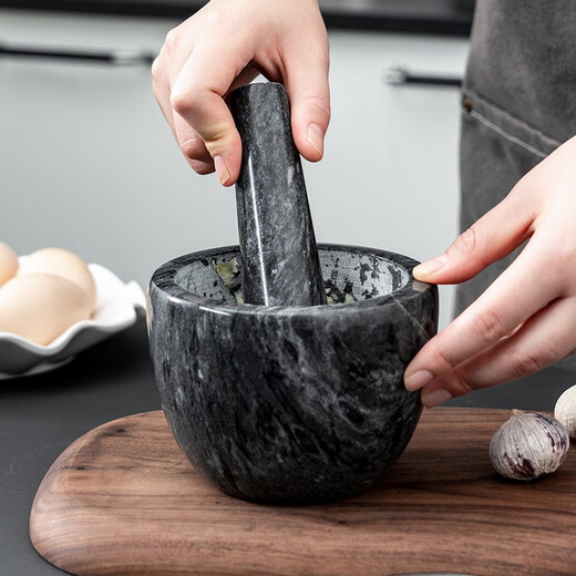 Onlycook marble garlic masher household stone mortar garlic mortar garlic mashed artifact mashing grinder mortar single