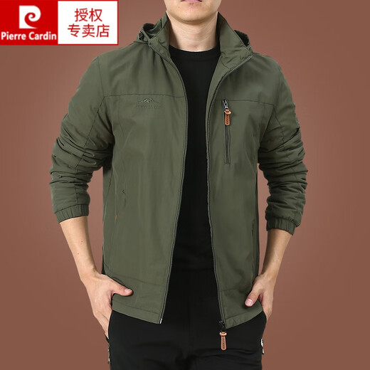 
Pier Cardin charge jacket men's spring and autumn men's outdoor American three-windbreak jacket men's spring sports jacket dark blue 9898 plus velvet 2XL