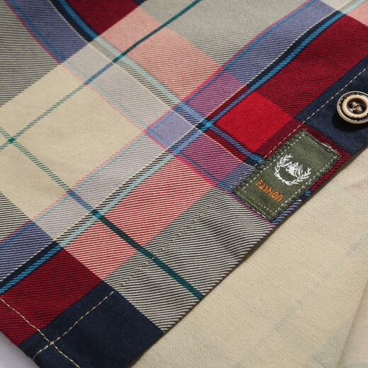 
JP autumn men's plaid long-sleeved shirt casual shirt 1592 red M (110Jin[Jin equals 0.5 kg]-125Jin[Jin equals 0.5 kg])