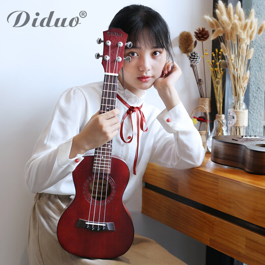 蒂·朵（Diduo）尤克里里小吉他初学者入门乌克丽丽学生儿童女23寸小乐器优克 23寸包边红丙（送） 23英寸