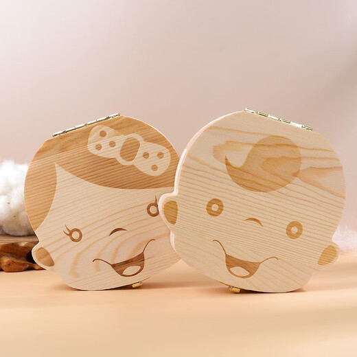 Kinderbabyzähte Gedenkbox, Babyzähne Ersatzbox, Babyzähnekiste, Mädchen, Kinderzähnekollektion, Zähne Ersatz für Gedenkschachtel, Zähnepraxis, Wollsouvenir, Massivholz -Babyzähne -Schachtel (Baby Boy)
