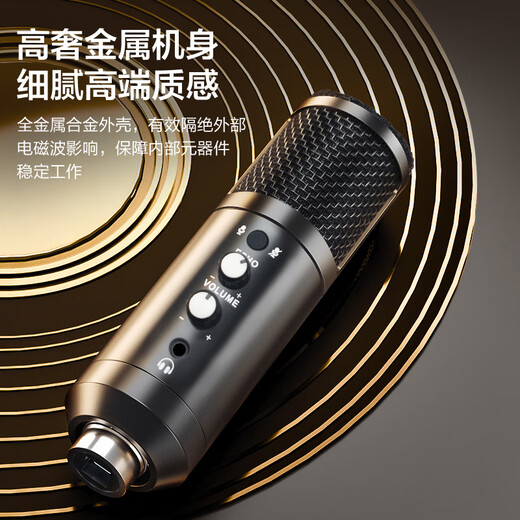 Wise Country Real-time Monitoring Microphone Condenser Game Recording Microphone Noise Reduction Microphone Anchor K Song Live Laptop USB Wired Sound Card Professional Speaker Dubbing Equipment