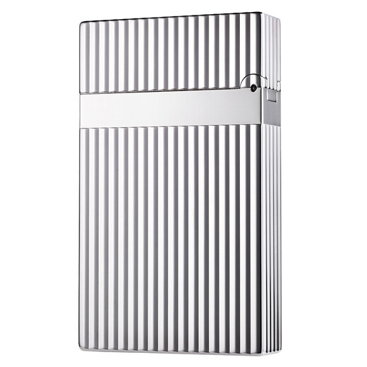 S.T.Dupont French Dupont Lighter Ligne2 silver plated aloud lighter gives boyfriend a birthday gift for men. Vertical pattern 16817