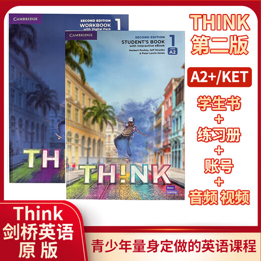 北京发货 新版原版第二版剑桥中学英语Think Starter 12345级课本+练习册+在线账号 送音频视频测试答案 正版现货 12-18岁英语教材 进口版 KET PET FCE考试用书 2级 课
