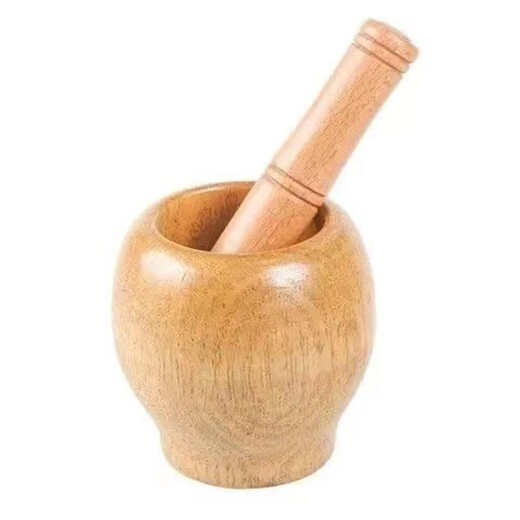 Household garlic press wooden garlic masher manual garlic press garlic mortar household wooden garlic mash jar Chinese medicine mash wooden garlic mortar