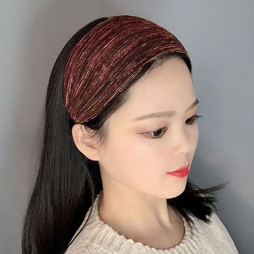 Qindu's headband that covers white hair, versatile for women when going out, toothed, non-slip, wide-brimmed hairpin, ultra-wide headband, internet celebrity hairband, type B, black
