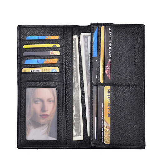 Mengtejiao Herren Brieftasche Herren Lange vertikale Leder Brieftasche Herren -Ticket Clip Herrenkarte Wallet für Freund Geburtstagsgeschenke Männer Männer