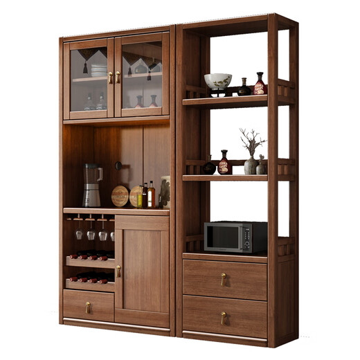 Xiaomuwo (xiaomuwo) meal cabinet partition cabinet solid wood porch room wine cabinet against the wall cabinet function storage dining cabinet Purple sandalwood 1.2 meters of cabinet (3 door) assembly