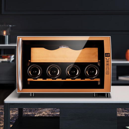 Kelong Intelligent Constant Temperature Moisturizing Cedar Wood Naked Home Living Room Home Small Cigar Cabinet Red Wine Cabinet 25C Golden Red Wine Style