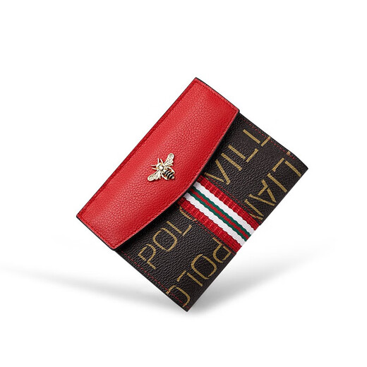 Williampolo Paul wallet female leather new ladies card bag short anti -theft brush small coin purse money clip fashion women's bag red leather