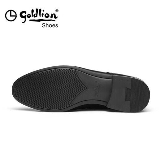 金利来（goldlion）男鞋商务正装休闲鞋简约舒适皮鞋582810134AAB-黑色-44码