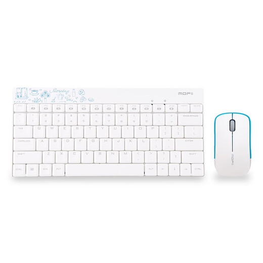 Skyscraper (Mofii) X210 Xinyue Edition Wireless Keyboard and Mouse Set Office Keyboard and Mouse Set Portable Computer Keyboard Laptop Keyboard All-in-one Blue and White