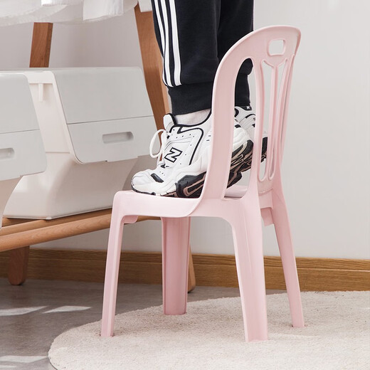 Camellia small stool plastic stool low stool bathroom laundry stool household shoe changing stool children's backrest chair-green (0805)