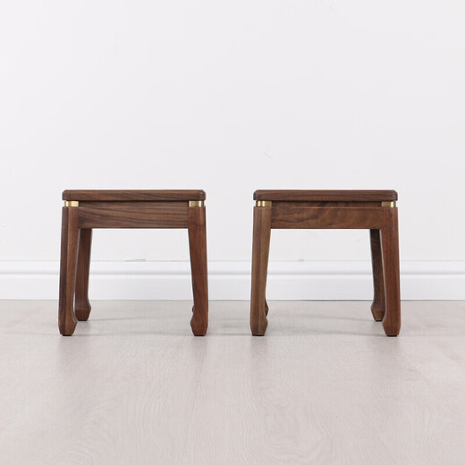 Yin Qingchun (YQC) solid wood square stool North American black walnut small square stool household shoe changing stool wood orange solid wood stool low stool wood bench coffee table stool North American black walnut