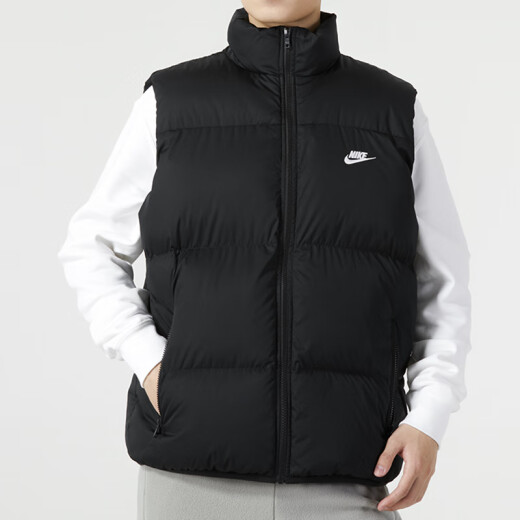 耐克（NIKE）男装 24夏夏款日常户外出行防风保暖外套休闲时尚立领运动棉马甲 FB7374-010 S