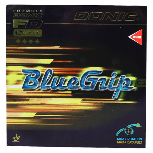 Donic Bluegrip-Tisch Tennisschläger Gummi Gummi-anti-adhäsiven hohen elastischen blauen Schwamm Kleber Blau Hold C1 [Schwarz] 13066