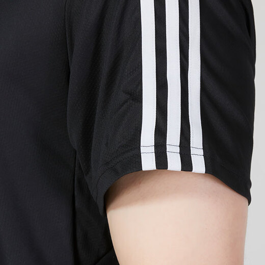 阿迪达斯 （adidas）男装运动套装25夏季新款舒适透气三条纹短袖T恤五分裤短裤两件套 IB8150+IC1484 M/175