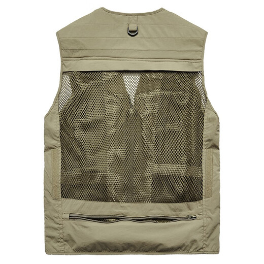 JP 春夏秋薄款男装马甲多口袋速干登山摄影外套9898 9898卡其色 2XL(适合155斤-170斤)