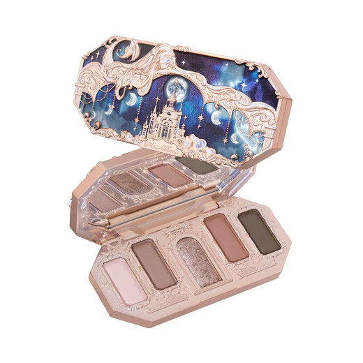 Flower conoce a Moonlight Mermaid de cinco colores Paleta de sombras de ojos Textura Novada de novato Regalo de cumpleaños universal de polvo no volado