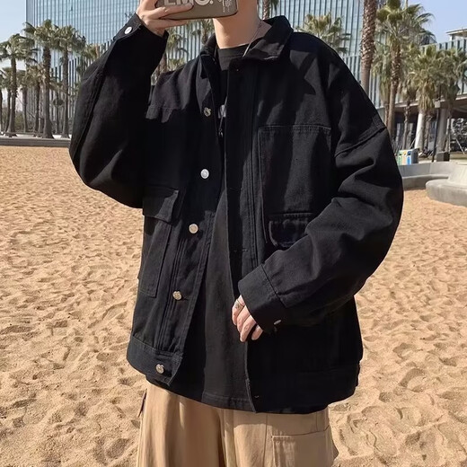Veste Shuhan Veste masculine Nouveau lieu de travail de couleur unie en couleur en trois dimensions grande veste de lavage de poche adolescent veste lâche haut chaoxuan 693 jaune m