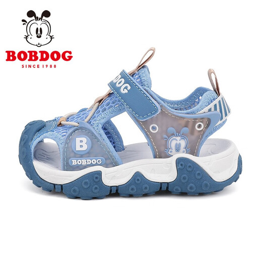 巴布豆（BOBDOG）童鞋宝宝沙滩鞋夏季男童包头凉鞋105322075月光蓝/蔚蓝23