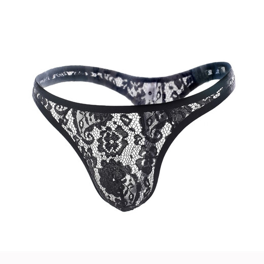 Yu Zhaolin (YUZHAOLIN) men's underwear thong mesh sexy bumpy low-waist lace transparent back empty T-pants thong for men NK051 white 1 piece one size fits all (110-140Jin Jin equals 0.5 kg)