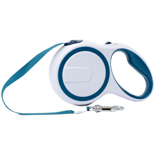 Jiashigao dog chain dog walking leash automatic telescopic leash chain medium and large dog Teddy golden retriever supplies blue and white - 5 meters