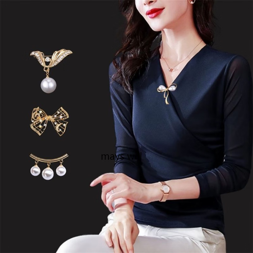 Jack Viney atmospheric V-neck anti-exposure fixed clothing women's collar pin cardigan 6#--022 pcs