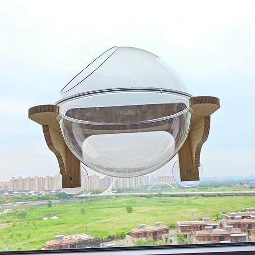 吸盘猫墙壁挂式免打孔玻璃猫爬架吊床实木猫窝豪华大型梯子太空舱猫抓板耐磨耐抓磨爪猫玩具上墙家具 豪华套餐