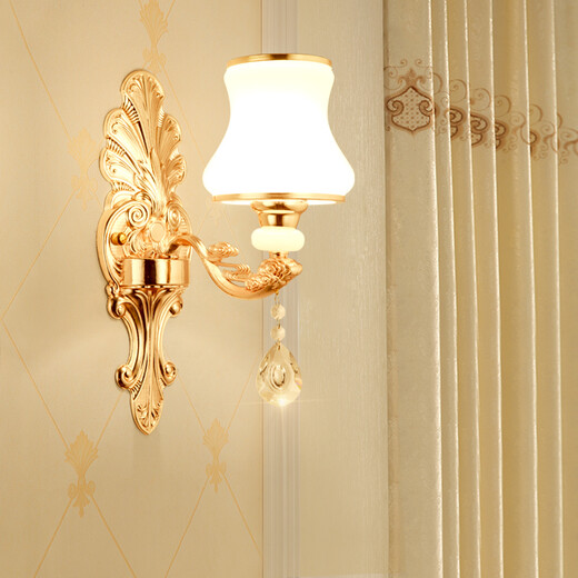 Film and television wall lamp LED European style bedroom bedside lamp living room background decorative wall lamp atmospheric KTV hotel crystal wall lamp X718 single head