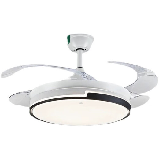 NVC Lighting Super Bright Frequency Converter LED All Copper Large Motor Fan Restaurant Invisible Ceiling Fan Lamp Living Room Bedroom Home Star Fox White 48 Inch 96W Dimming
