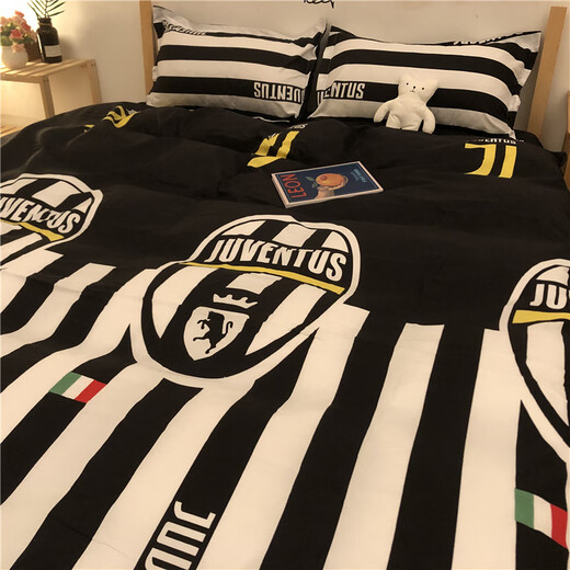 Ami diary black and white plaid trendy brand quilt cover four-piece boys' dormitory college student bedding dormitory bed single striped gentleman ljf 1.2 meters three-piece set (dormitory bed)