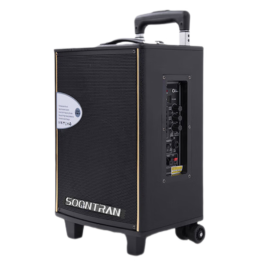 Songchuan International SA1 outdoor audio square dance high-power high-volume wooden mobile portable trolley Bluetooth subwoofer karaoke speaker with microphone store stall selling amplification SA1-10 inch square dance speaker + 1 wireless microphone