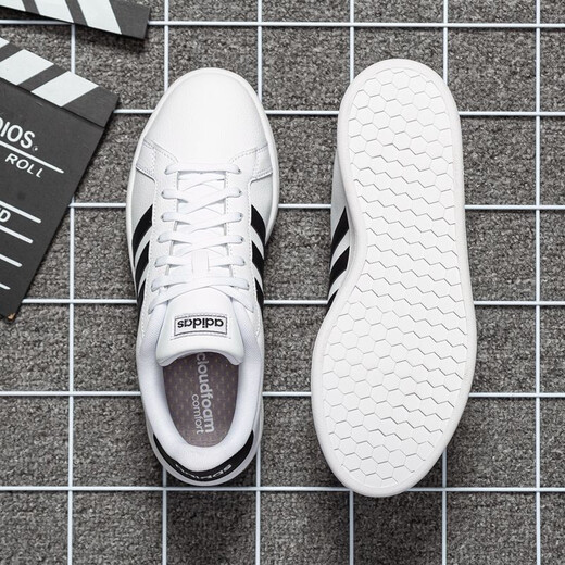 阿迪达斯 （adidas）男鞋 24夏季时尚经典男子休闲鞋帆布鞋耐磨透气小白鞋运动鞋 AW3889/白色帆布鞋 42
