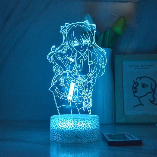 Anime -LED -Nachtlichter, neocentaly Evangelion Asuka Lingboli periphere farbenfrohe Lichter und Atmosphäre Lichter 677 Lingboli 3 Farben (3 Arten von weißen Lichtern) mit Schalter USB -Sockel