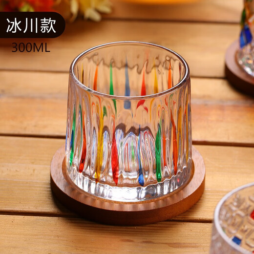 Karakatsu Ting Whiskey Cup Gyro Cup Painted Rotating Decompression Foreign Wine Cup Internet Celebrity Glass Cup Home Gift Cup Grid Pattern + Base